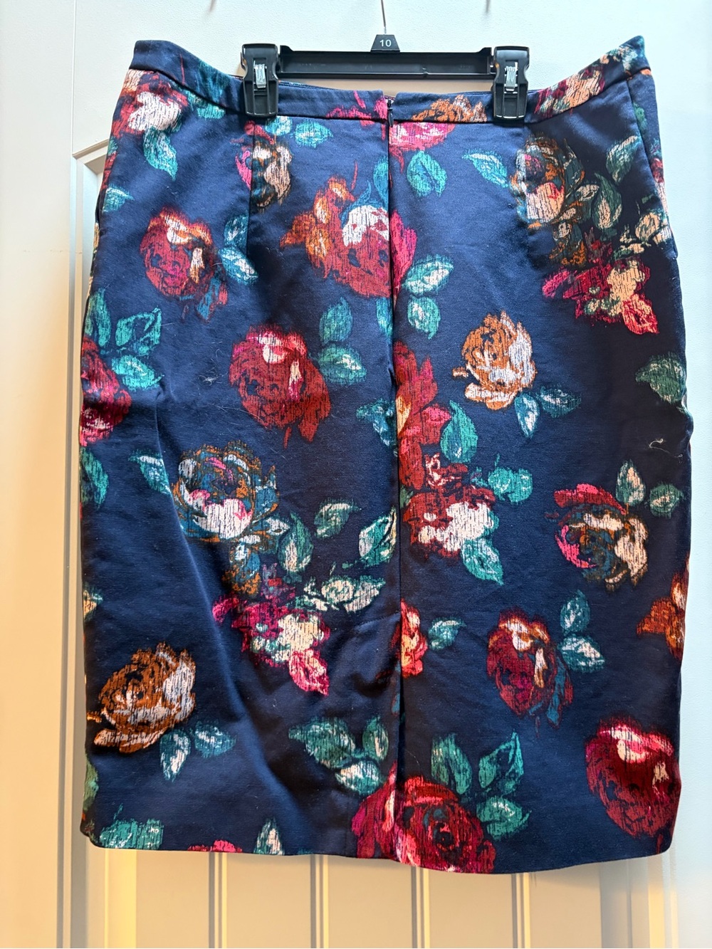 Merona Navy Floral Pencil Skirt with Multicolor Blooms - Picture 3 of 4